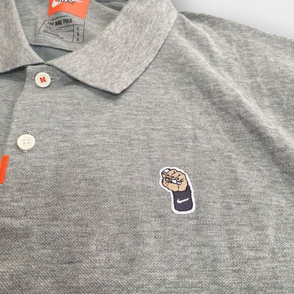 Nike Rafa Nadal “The Nike Fist Pump” Gray Polo Shirt CZ7726-063 Mens size L New - Picture 4 of 9